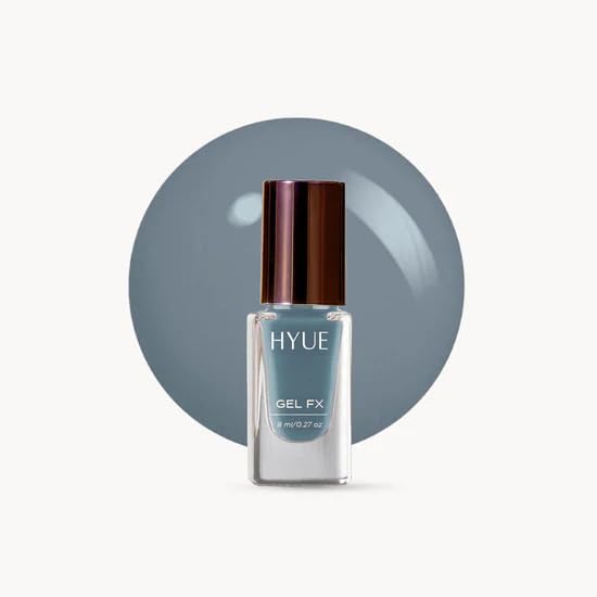 Image of HYUE Gel FX Nail Paint | Thunderstorm | 8ml | Ultra-Glossy Finish | 14-Day Long-Lasting Wear | Quick-Dry & Chip-Resistant | Vegan & Paraben-Free | No UV Needed | 33 Rich Salon-Quality Shades