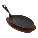 Photo Gallery healifty piastra in ghisa con base in legno e forchetta striata per bistecca con marchi professionali resistente al forno multifunzionale per cucina e picnic Photo Gallery healifty piastra in ghisa con base in legno e forchetta striata per bistecca con marchi professionali resistente al forno multifunzionale per cucina e picnic