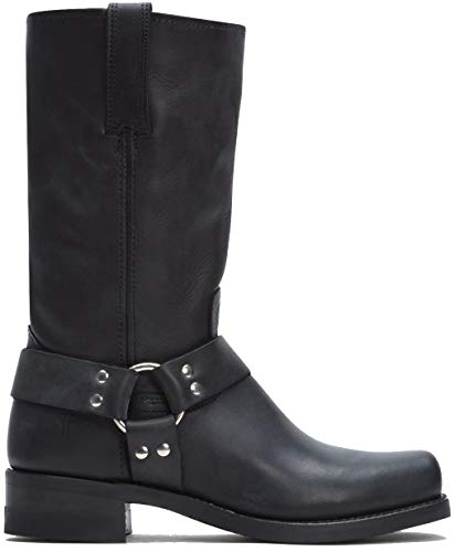 Image of Frye Harness 12R Boots for Men with Oiled-Leather Upper, Siped Outsole with Stacked Leather Heel, and Nickel & Brass Hardware - 12 inch Shaft Height
