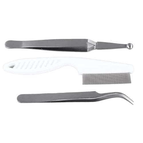 Kit Removedor de Pulgas para Animais de Estimação, Pinça de Aço Inoxidável Durável, Conjunto de Clip