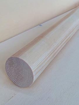 Corrimano in legno di pino massiccio non trattato tondo mm. 45x3000 (prezzo per ml. 3,00)