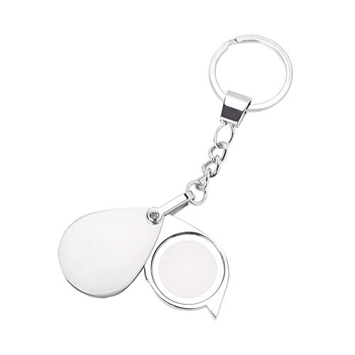 15X Keychain Magnifying Glass Loupe Portable Folding Pocket Magnifier Mini Metal Keyring Loop