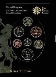 2008 Royal Mint Emblems of Britain Brilliant Uncirculated 7 Coin Set
