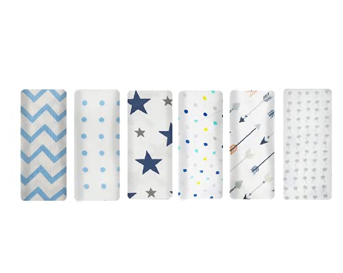 Image of swaddle cloth 100% Pure Cotton Muslin Baby Swaddle Blanket, Swaddle for Newborn Baby Super Soft Premium Cotton Receiving Wrapper Cloth, Stroller Cover-Pack of 6 with Size 120X100 CM - Arrow Prints