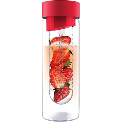 asobu Borraccia in vetro con infusore 567 ml Rosso