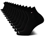 Tommy Hilfiger Mens Quarter Socks - 12 Pack Polyester Spandex Athletic Performance Cushioned Ankle Socks for Men with Arch Support