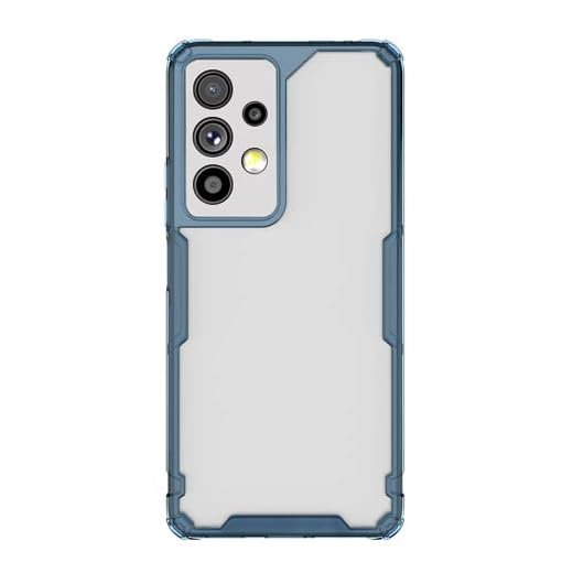 Capa para celular Samsung Galaxy A73 5G com protetor de tela de 2 peças, capa ultrafina à prova de choque, com capa protetora antiderrapante e anti-impressão digital - Azul