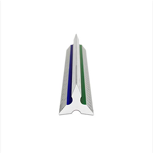Image of Alumicolor Aluminum Architect Color-Coded Solid Drafting Scale, 6IN, Silver,3056-1