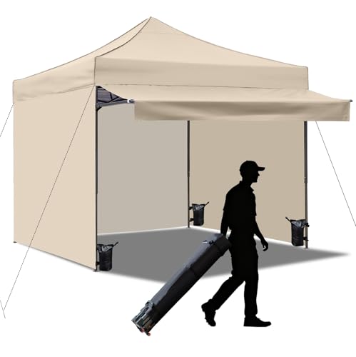 10x10 Pop up Canopy Tent with Awning Easy up Canopy with...