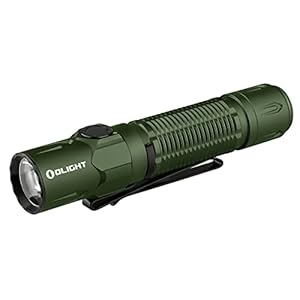 OLIGHT Warrior 3S 2300 Lumens Rechargeable Tactical Flashlight, Compact Dual-Switches LED Bright Light with Proximity Sensor, Powered by Customized Battery for Emergency, EDC and Searching (OD Green)