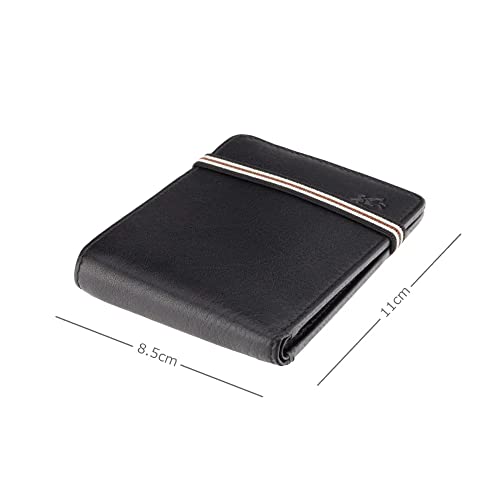 VISCONTI Segesta Elastic Closure Bi Fold Real Leather Tap and Go Slim Wallet Card Holder RFID3