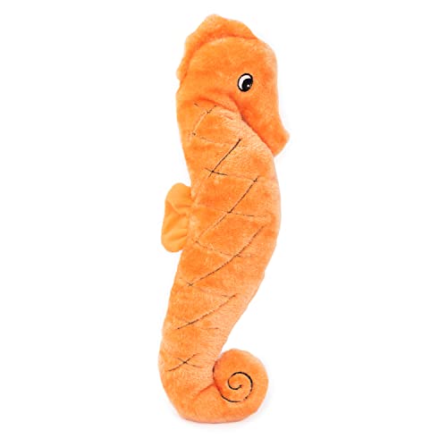 ZippyPaws - Jigglerz Tough Stuffing Squeaky Plush Dog Toy, Ocean Themed Toys - Seahorse, 20 x 4 x 4 in - Image 3