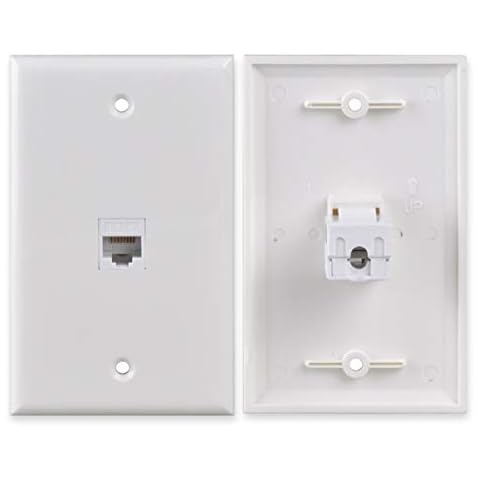 Conwork CAT 6 Ethernet Wall Plate, RJ45 Ethernet Punch Down Keystone Inserts Jack Network Wall Plate Panel - Cat6/5/5e Compatible Cover