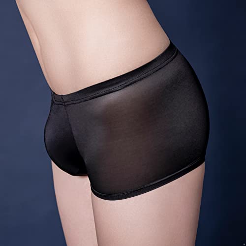 Vxuxlje Sissy Men's Glossy Satin See Through Panties Low Rise String Bikini Briefs Underwear3