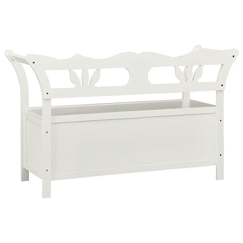 Banc blanc en bois de sapin massif d'une finition remarquable