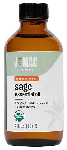 J Mac Botanicals Aceite Orgánico de Salvia 4 oz