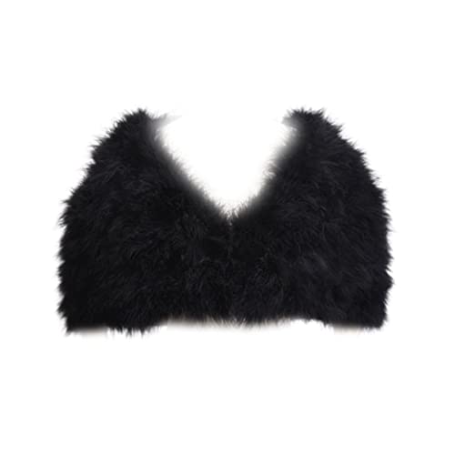 Women Shawls Real Ostrich Feather Cape Fluffy Warm Bridal Shawl Wrap Wedding Party