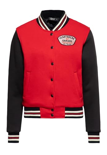 Queen Kerosin Damen College Jacke Sweatjacke 50s Vintage Retro Workwear Pin-up Rockabella Los Angeles Heartbreak Garage