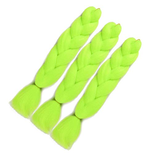 Wome Jumbo Braiding Hair Extensions 24 Inch High Temperature Synthetic Fiber Hair Extension For Box Braids Crochet Braids Braiding Hair(Green,24",100G/Pcs) #TOP5