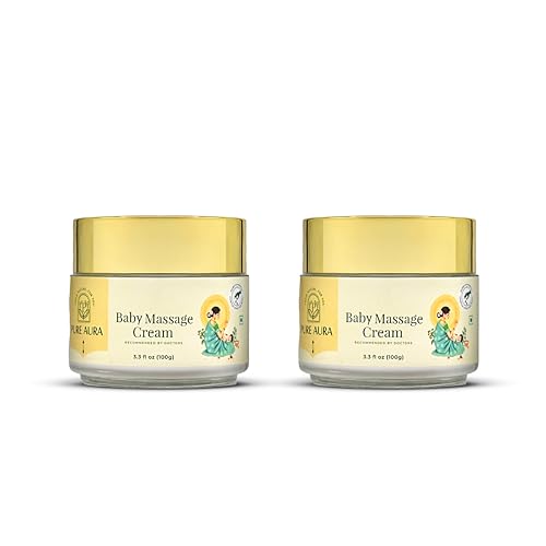 Image of Pure Aura Baby Massage Cream 100g, Pack of 2 - Doctor Recommended Ayurvedic Baby Cream with Natural Herbs | Chemical-Free Nourishing & Soothing Care for Newborns & Kids