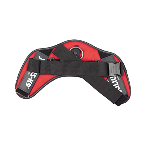 JULIUS K-9 IDC Powergeschirre Rot mit individuelle Klettaufschriften Bundle optionale Größe, 16IDC+CUSTOMP-R, Kleine, mittelgroße, und große Hunde