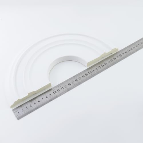 Image of Woogim 2PCS Split Ceiling Medallion for Light Fixtures, White, 12.2 Inch