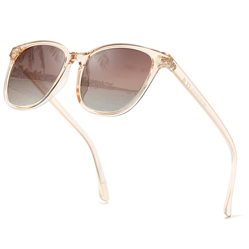 Image of Myiaur Polarized Sunglasses for Women, Square Mirrored Trendy Shades with UV Protection Reduce Glare Sun Glasses