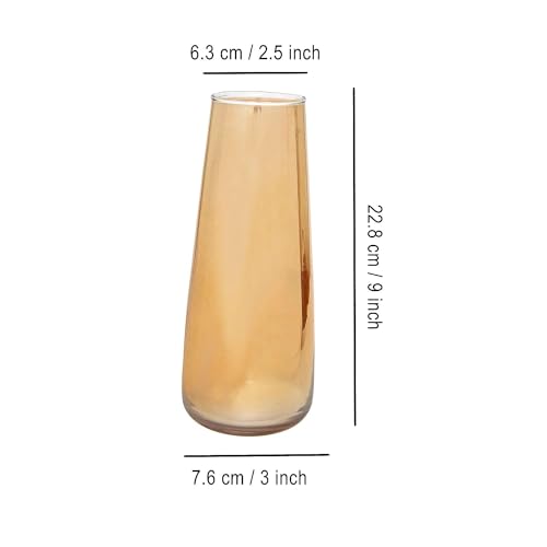 Image of Clear Glass Vase for Home Decor Flower Vases for Centerpieces Living Room Kitchen Office Wedding-(Golden)