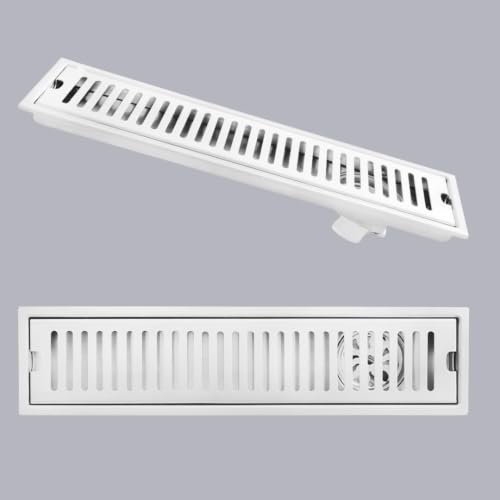 Image of Bathroom Drain Jali Big Size 16 x 4 Inch Drainer Cover | Linear /Vertical 304 Grade Stainless Steel Floor Drain Channel with Cockroach Trap | Shower Water Drainer