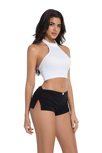 Sexy Micro Shorts for Women Low Waist Side Slit Boyshort Slim Booty Shorts Lounge Pj Bottom Cute Sleepwear4