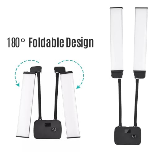 Luz de Preenchimento LED de Braços Duplos Flexíveis: Potente, Ajustável e Versátil. Ideal para Trans
