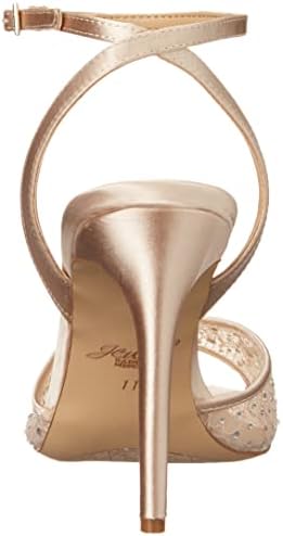 Jewel Badgley Mischka Women's Justina Heeled Sandal, Champagne LACE, 9 | Image 2