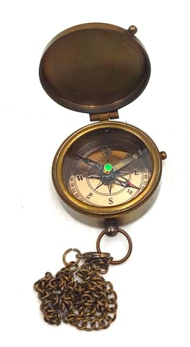 Brass Nautical - Brújula Thoreau 'Go Confidently', regalo para graduación, día de confirmación, bautizo, año nuevo, cumpleaños, aniversario, comunión, camping miniatura 5
