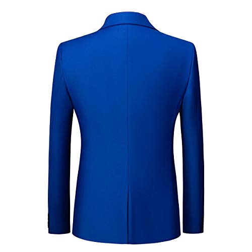 Allthemen Costume Homme Mariage 2 Pièces Slim Fit Smoking Costume Un Bouton Couleur Pure Formel Veste et Pantalon Homme Saphir XL - Image 5