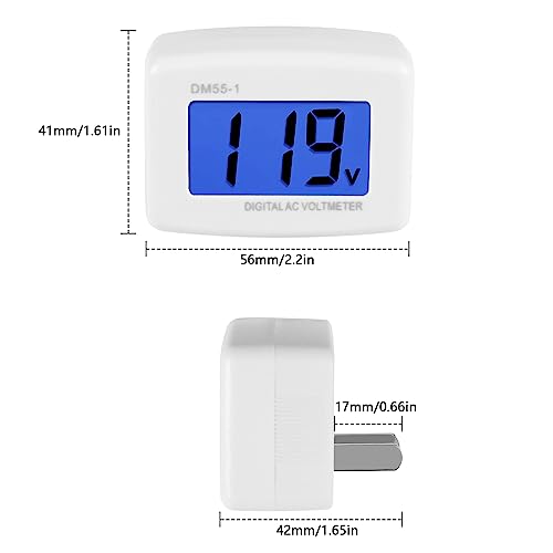Image of 4pcs Flat US Plug AC 80-300V Voltage Measuring Monitor, LCD Digital Voltmeter, AC 110V 220V Voltage Panel Power Line Volt Test Monitor for Household Plug into Outlet to Measure Voltage
