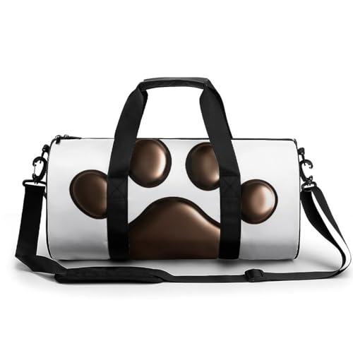 Pawprint Gym Bag for Men Women, Sturdy Oxford Cloth Travel Bags with Removable Shoulder Strap, Waterproof Duffel Bag for Fitness, Travel, Yoga