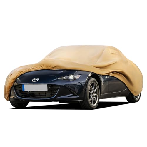 JURMON Housse de Voiture d'extérieur Robuste sur Mesure pour Mazda MX-5, Coupe-Vent, Toutes Saisons, imperméable, Soleil, Pluie, UV, poussière, Neige