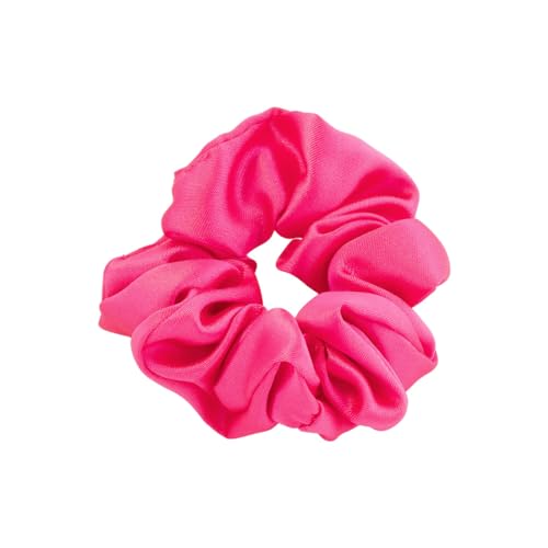 Righe e Pois - scrunchies in raso stretto - fermacoda elastico per capelli da 6 cm - confezione da 1 (Fucsia)