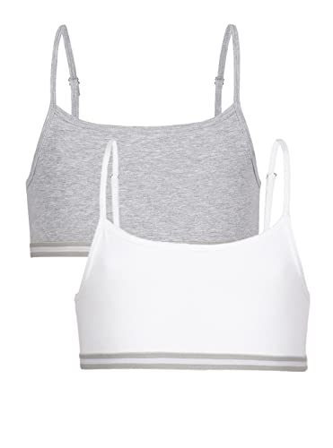Image of CHARM N CHERISH Non Padded Double Layered Begginers Bra for Girls, Cotton Bras-Slip On Teenage Bras-Combo Pack-Solid, Pack of 2