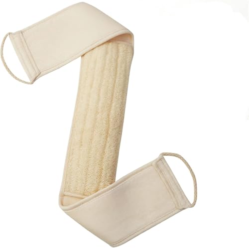 Natural Loofah Back Scrubbers for Use in Shower, Exfoliating Natural Loofah Back Scrubber for Shower for Men and Women to Clean Your Back Deeply 1 Pack