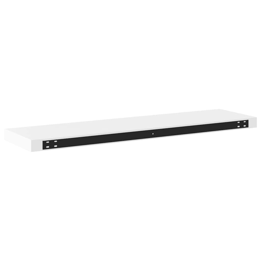Juego de 2 estantes flotantes, color blanco, de pared, 90 x 23,5 x 3,8 cm, de tablero de fibra de densidad media y metal, para salón, dormitorio y pasillo, soporta hasta 10 kg