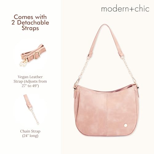 Image of Modern+Chic Crossbody Bags for Women - Marissa Saddle Crossbody, Vegan Leather Shoulder or Handbag with Two Adjustable Straps