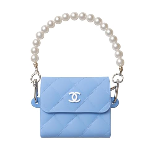 Image of Dezet Cute Soft Silicone Pouh Case for Airpods Pro GEN-2 (2022) � 3D Cartoon Animal Character Cover with Keychain Ring, Shockproof & Dustproof Protective Case for Kids & Girls (Bag CASE Sky Blue)