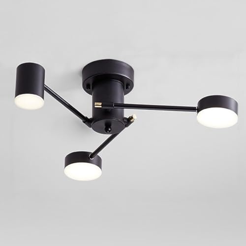 Lustre macaron créatif plafonnier LED suspendu noir 3 têtes pour bureau