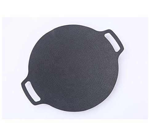 Sartén de Hierro Fundido de Pared Gruesa, Plancha Plana for Asar, Parrilla Antiadherente sin Recubrimiento, Olla de Cocina con Llama de inducción (Color : D, Size : 29cm)
