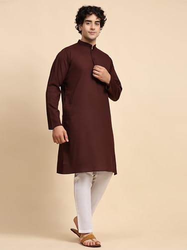 Image of SKAVIJ Men's Casual Kurta Pajama Set Regular Fit Traditional Dress Yoga Outfit