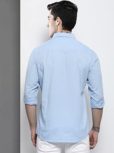 Image of The Indian Garage Co Men Slim Fit Solid Full Sleeves Cutaway Collar Casual Shirt