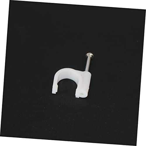 Plastic round Cable Wire Clips 300Pcs for Cable Management White | Hardened Nails, Corrosion-Free Plastic Build, for RJ45 and Electrical Cable Use, Office and Outdoors miniatura 3