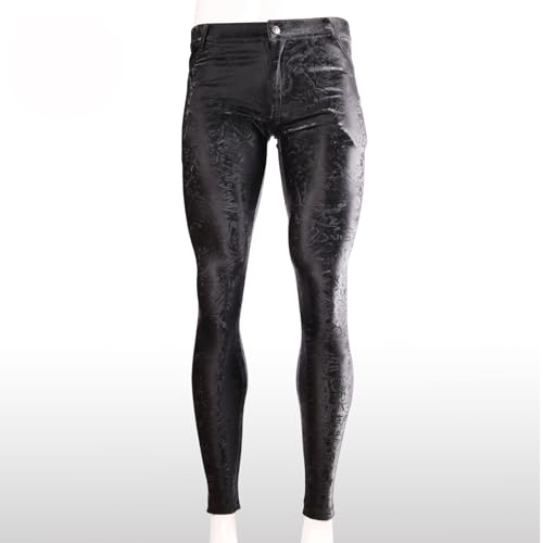 LESOYA Men's Fashion Soft PU Leather Pants Skinny Pencil Leggings Stretchy Long Trousers4