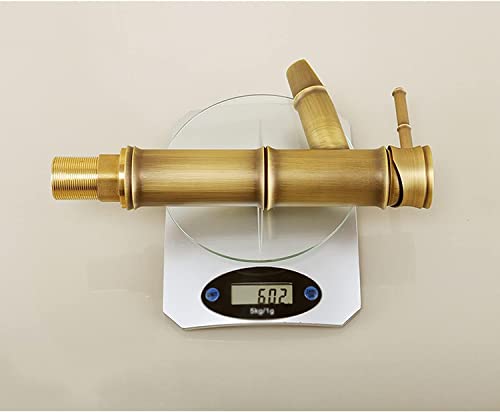 Grifo de lavabo antiguo contra salpicaduras con salida cascada de latón retro monomando 6